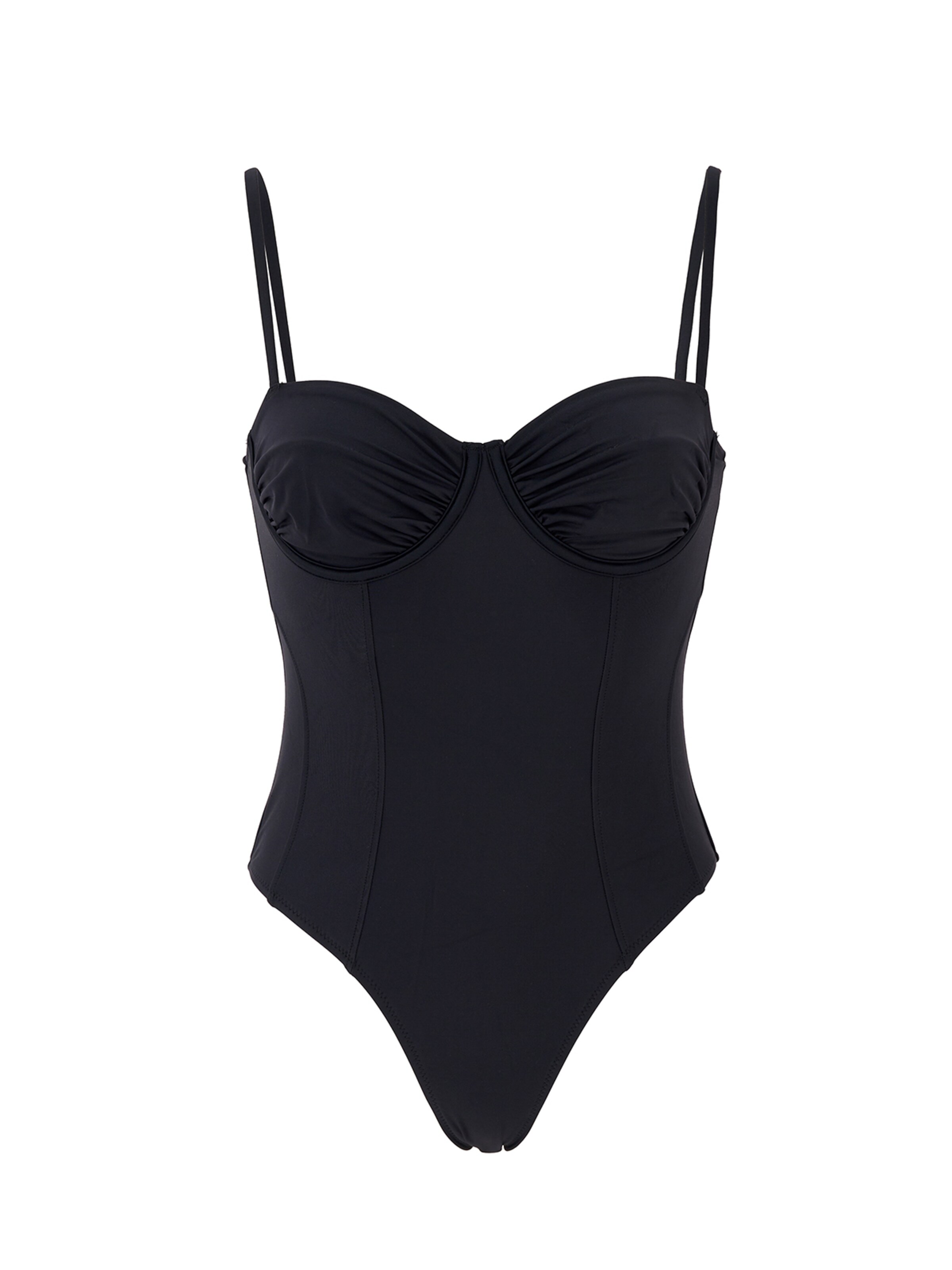 Dagi - Bustier Traje de baño en negro: frente