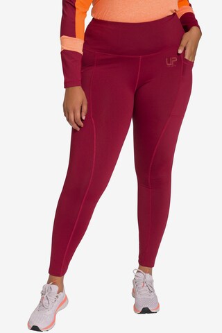 Ulla Popken Skinny Workout Pants in Red: front