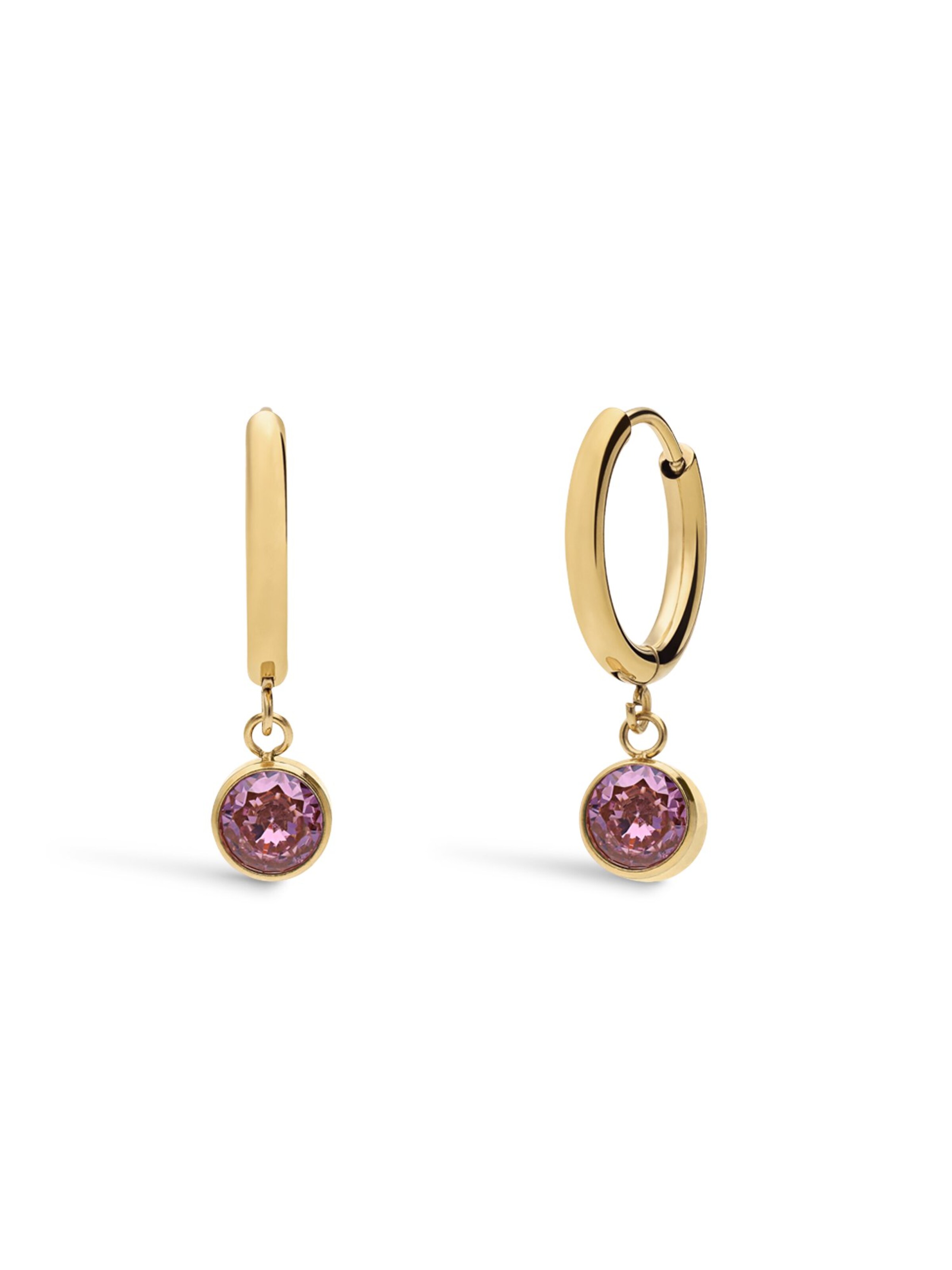 Lucardi Earrings 'Set' in Gold: front