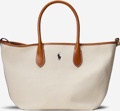 Pirkinių krepšys iš Polo Ralph Lauren, spalva – smėlio spalva / tamsiai mėlyna / ruda, Prekių apžvalga