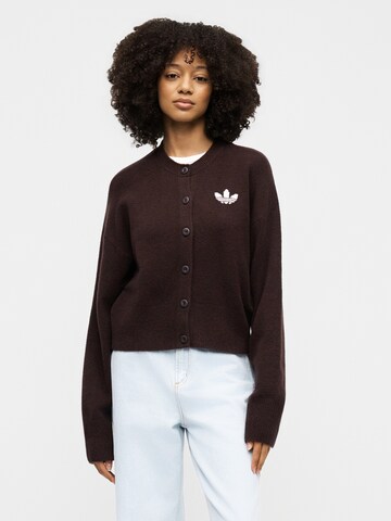 ADIDAS ORIGINALS - Casaco de malha 'Essentials' em castanho: frente