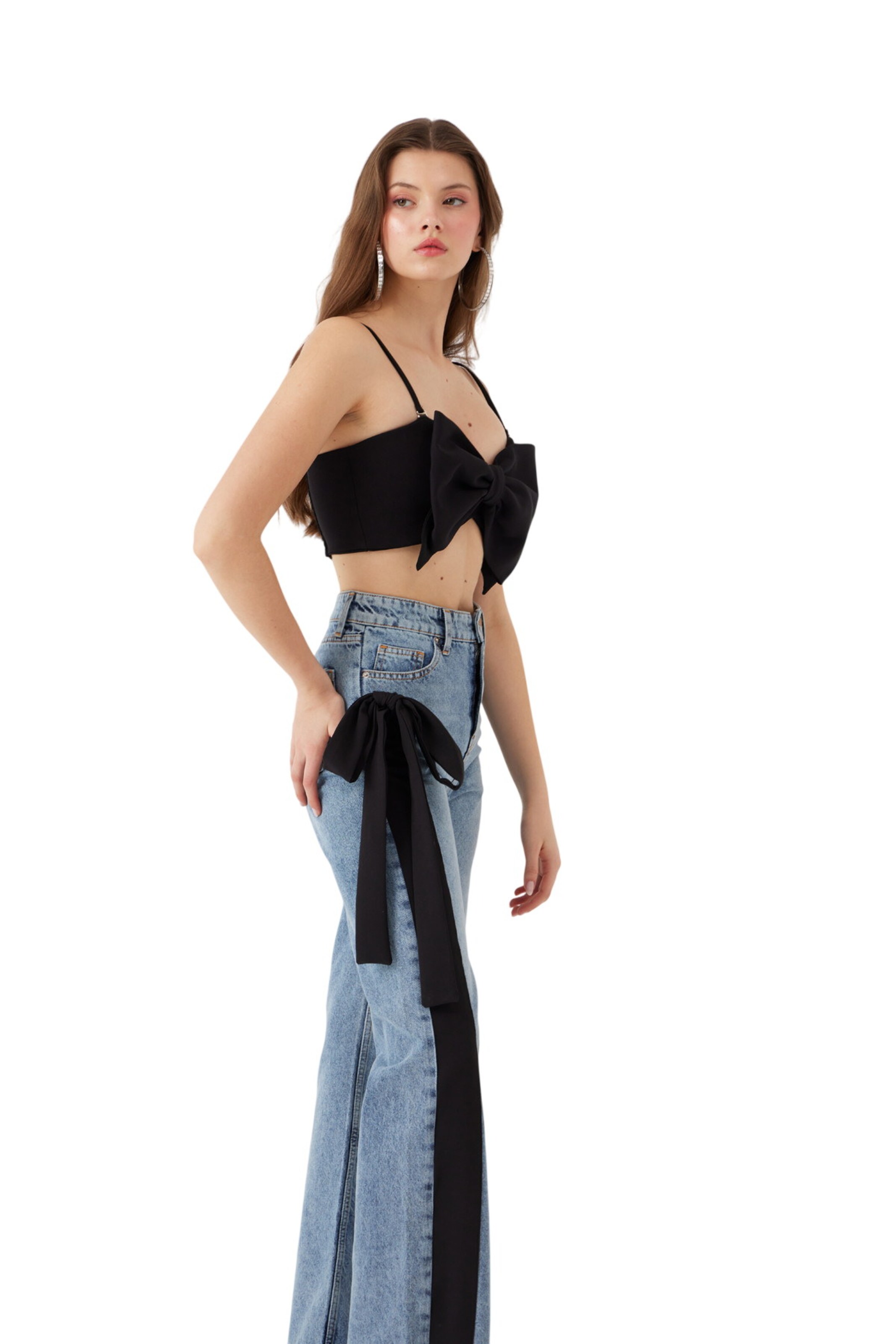 HOLLY LOLLY Wide leg Jeans in Black