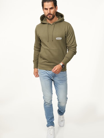 JACK JONES Sweatshirt 'JJINFINITYHOOD' in Green