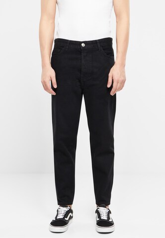 2Y Premium Tapered Jeans in Zwart: voorkant