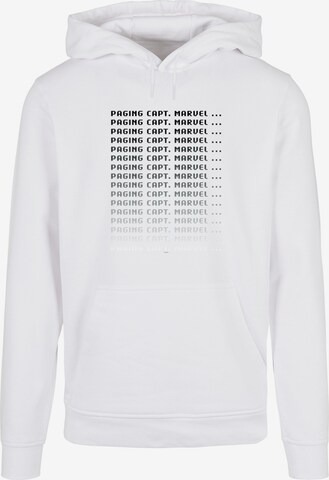 ABSOLUTE CULT Sweatshirt 'Captain Marvel - Paging Cpt. Marvel' in White: front