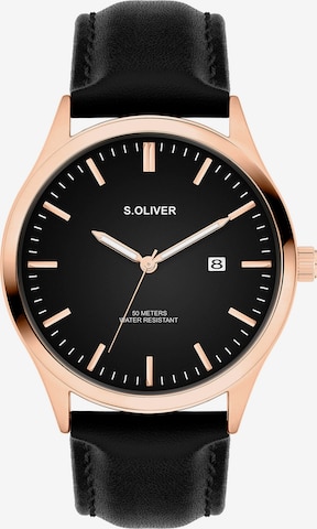 s.Oliver Analoguhr in Schwarz: Vorderseite