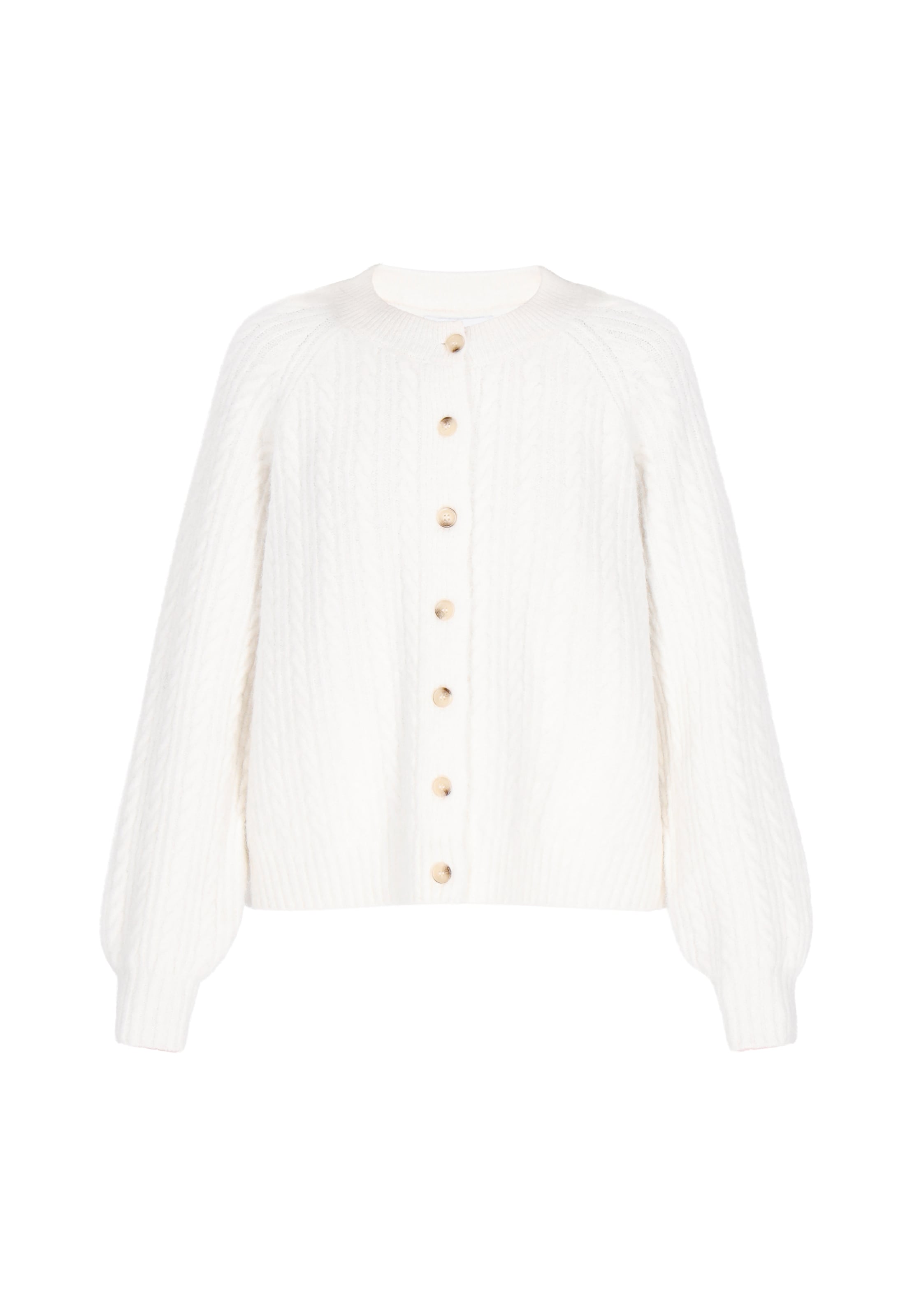 usha BLUE LABEL Πλεκτή ζακέτα σε λευκό: μπροστά