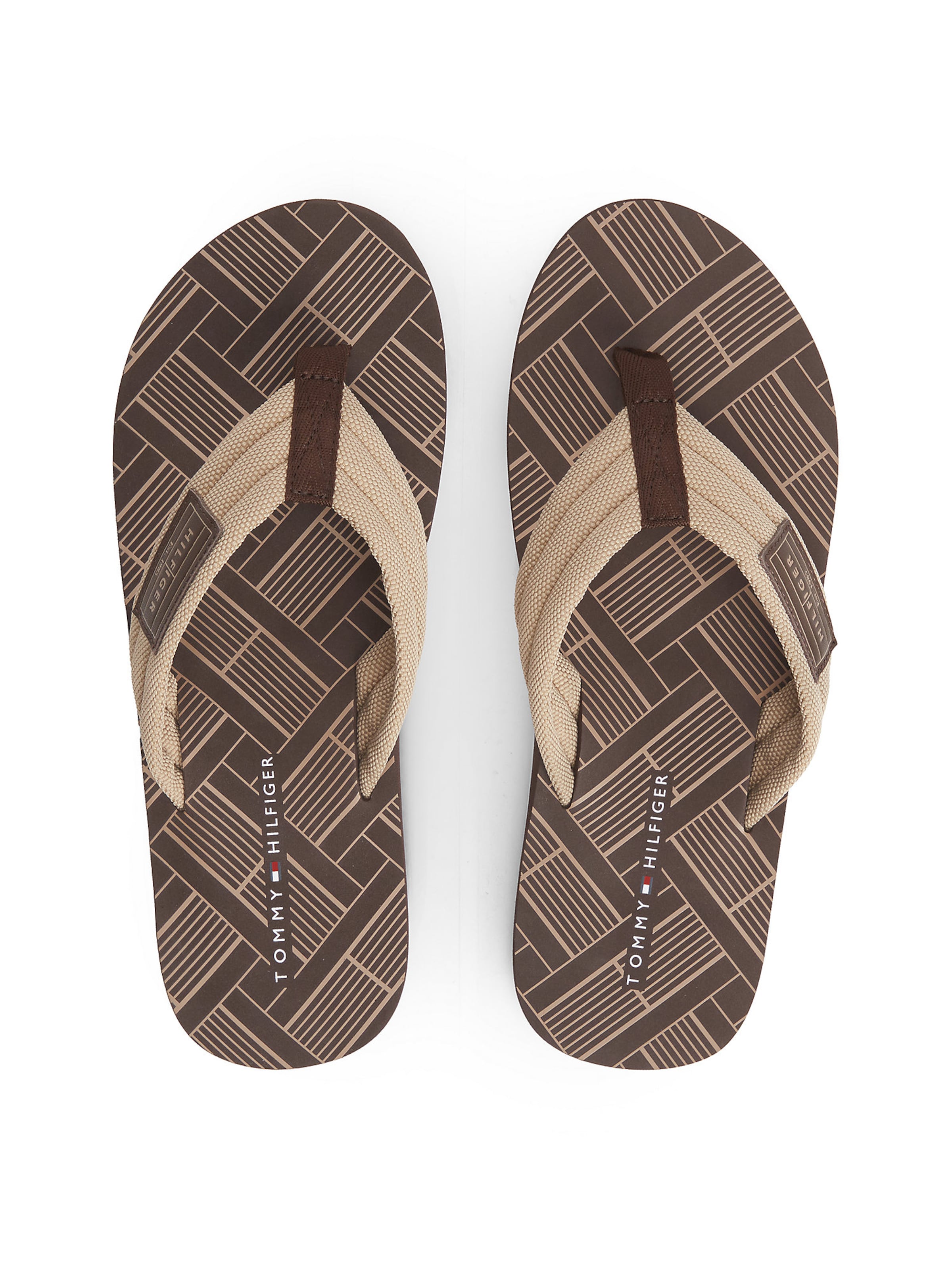TOMMY HILFIGER T-bar sandals in Brown