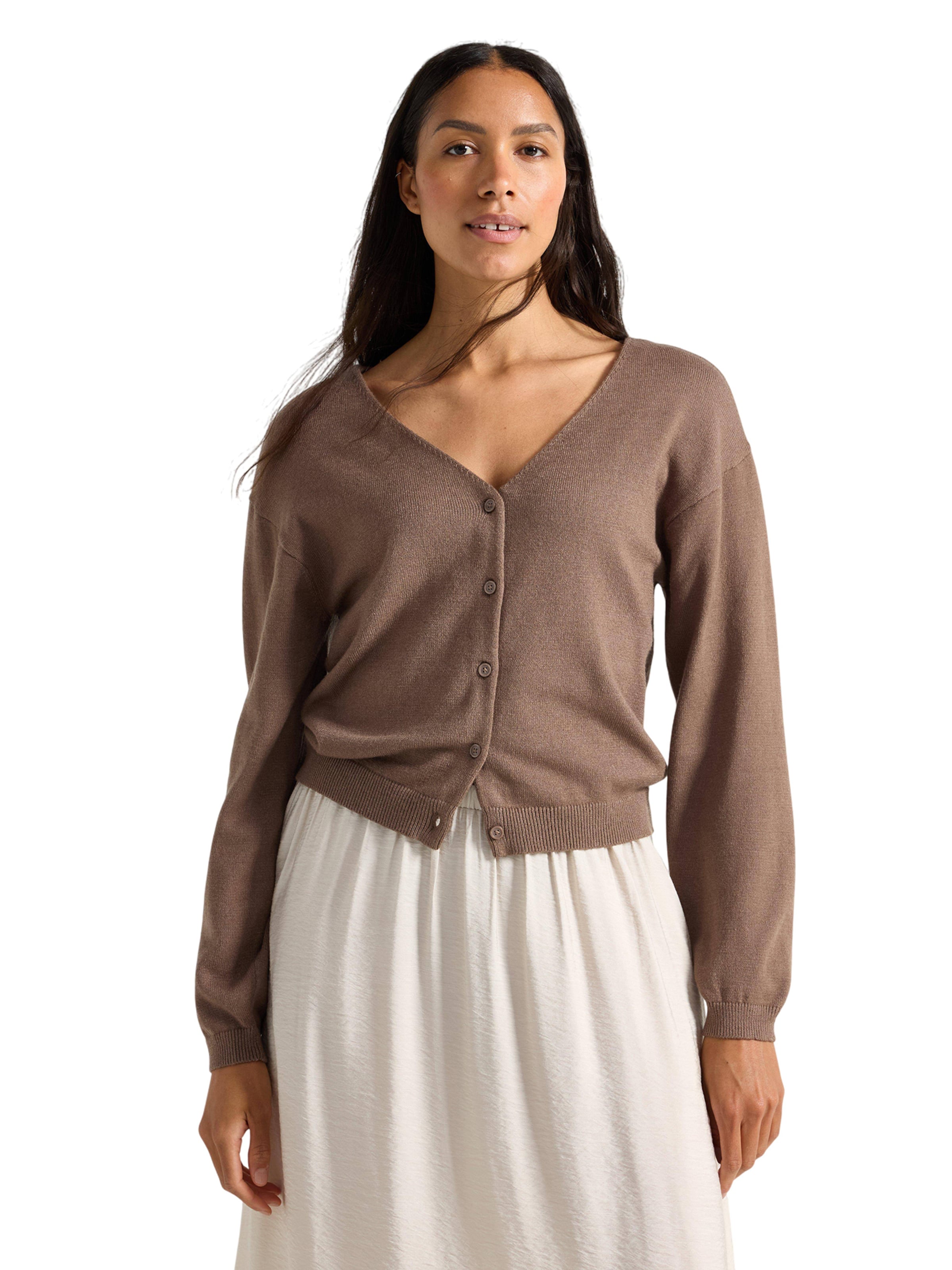 Lindex Knit Cardigan 'Stina' in Brown: front