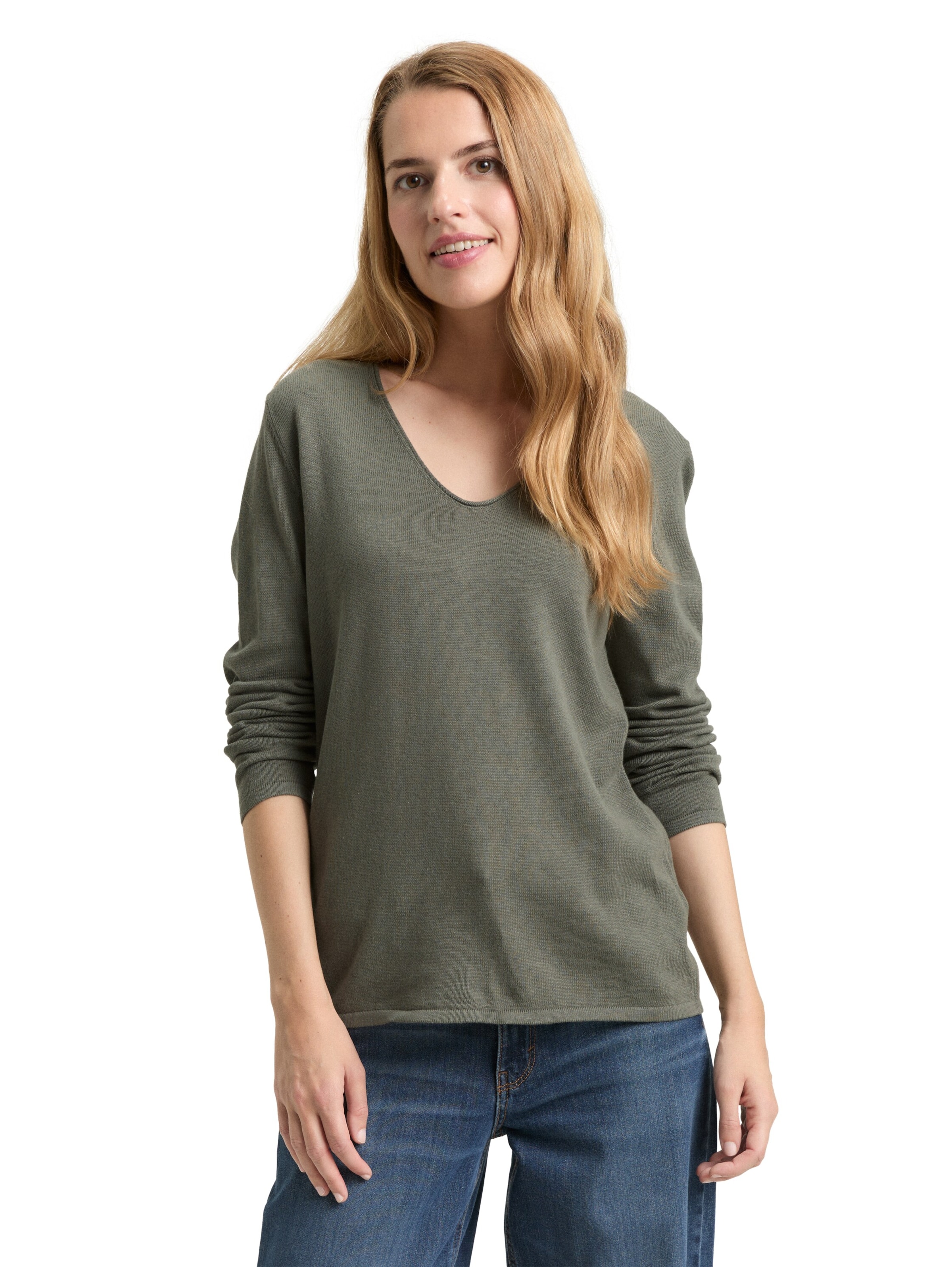 TOM TAILOR Sweater in Green: front