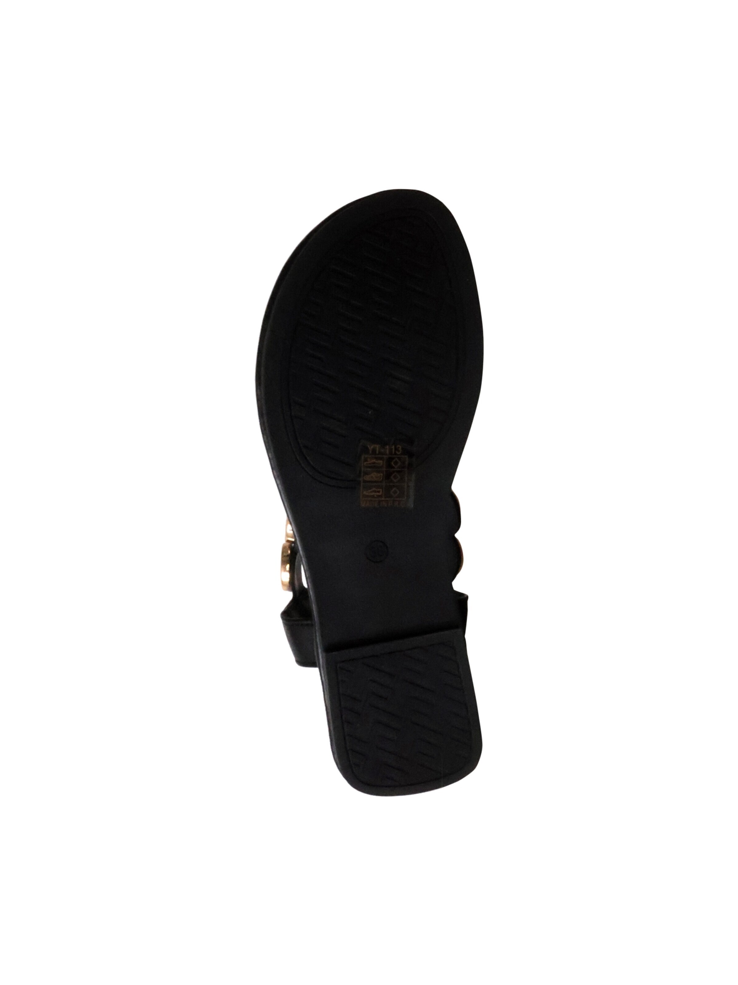 Sixth Sense Sandaal 'Flache Slipper-Sandalen „Paris“' in Zwart