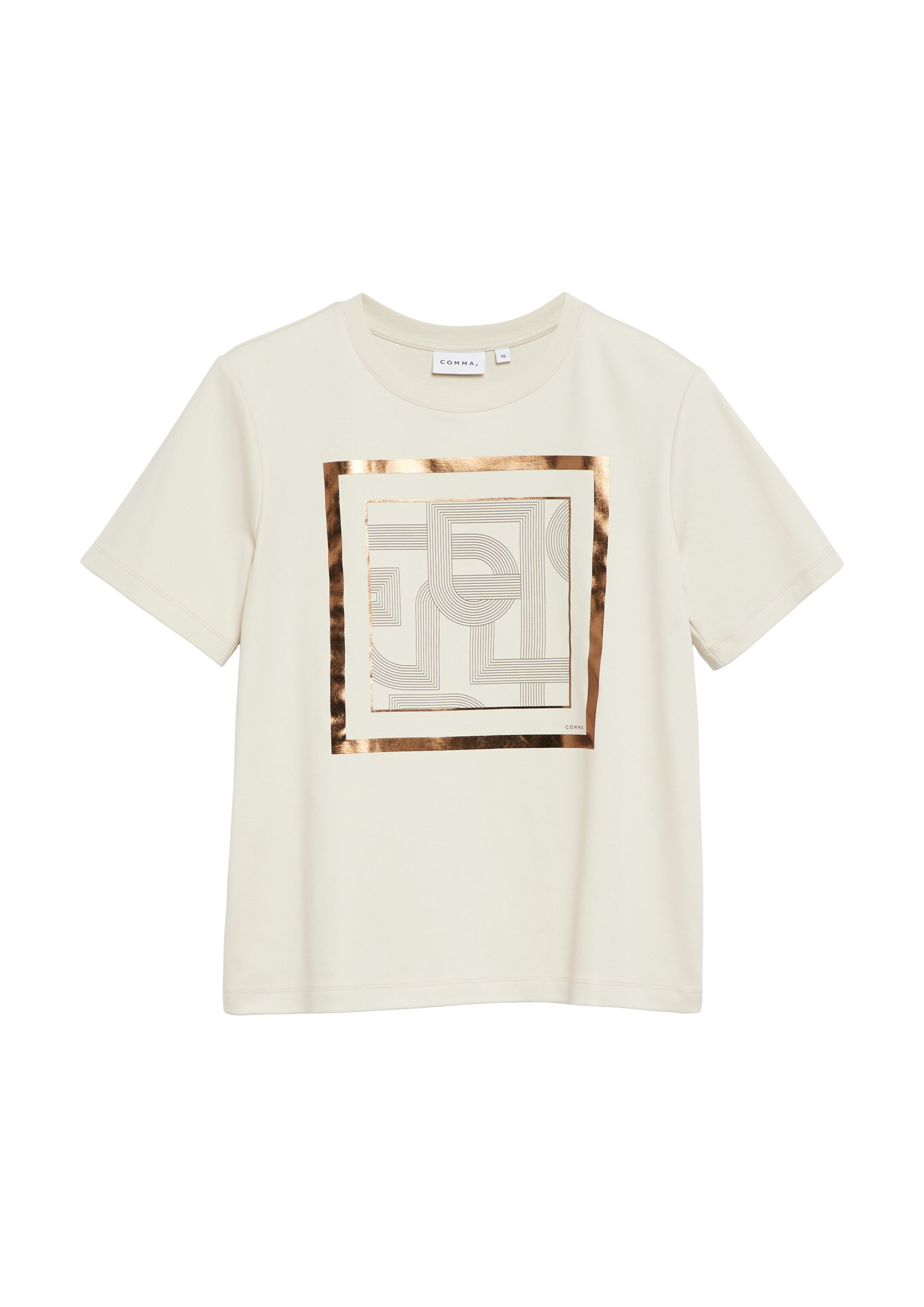 COMMA Shirt in Beige: voorkant