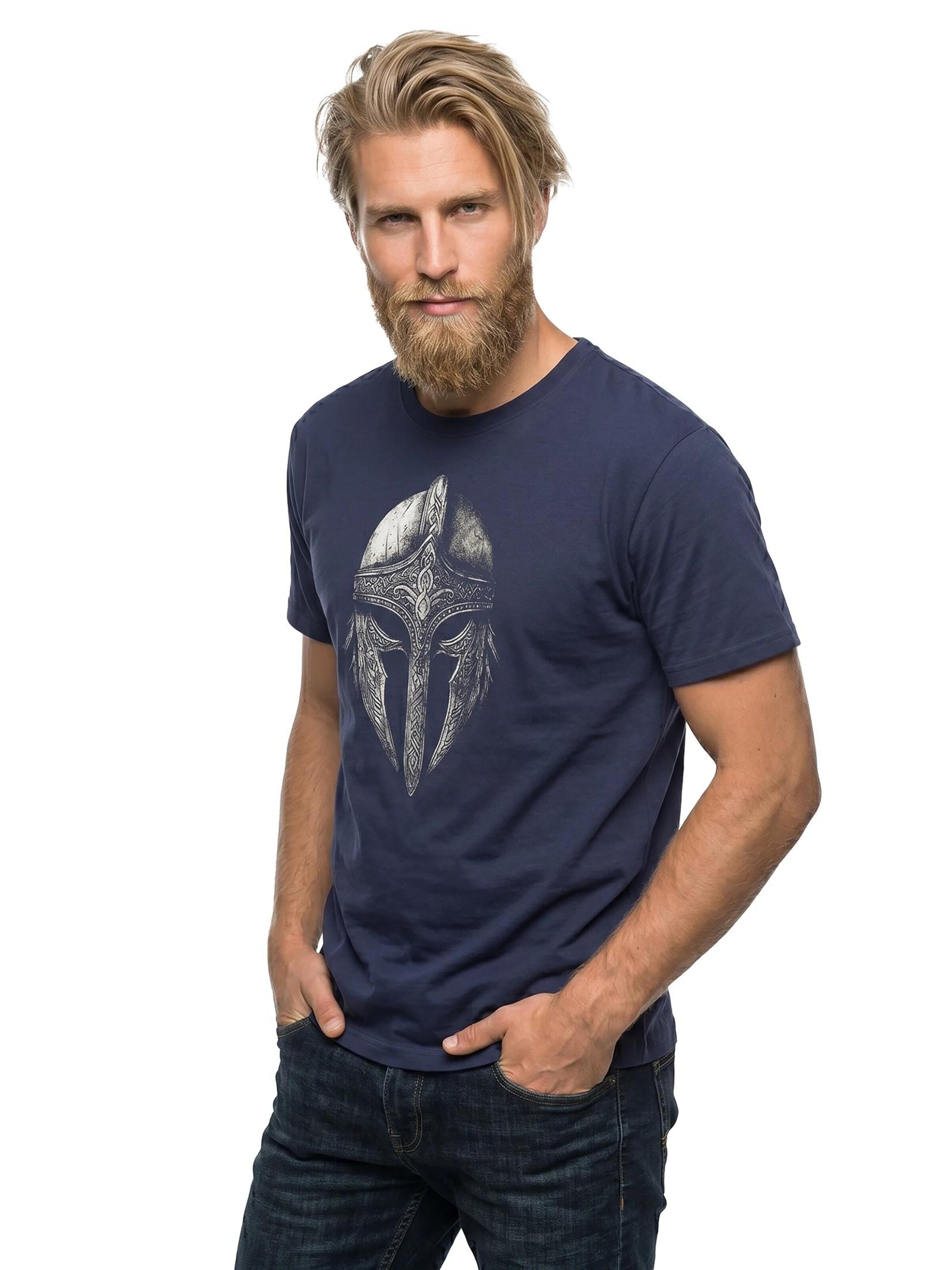 MAKAYA Shirt 'Vikinger Helm' in Blue