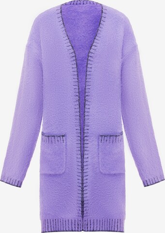 Poomi Knit Cardigan in Purple: front