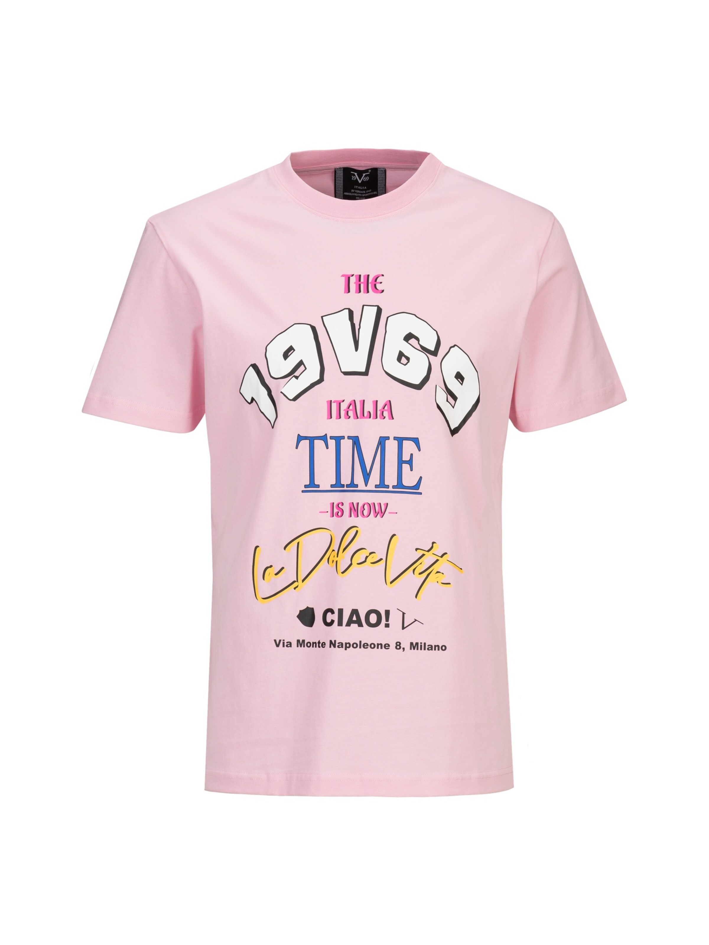 19V69 ITALIA Shirt 'Rafael Ciao' in Pink: front