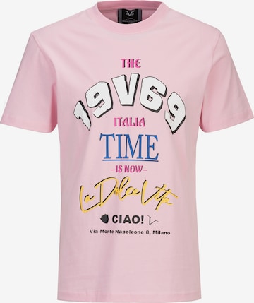 19V69 ITALIA Shirt 'Rafael Ciao' in Roze: voorkant