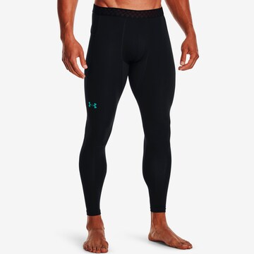 UNDER ARMOUR Skinny Sportbroek 'Rush Cold Gear' in Zwart: voorkant