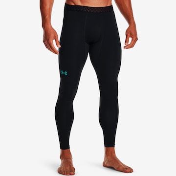 UNDER ARMOUR Skinny Workout Pants 'Rush Cold Gear' in Black: front