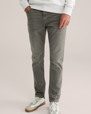 Coupe slim Jean WE Fashion en vert : devant