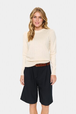 SAINT TROPEZ Pullover 'Mia' in Beige: Vorderseite