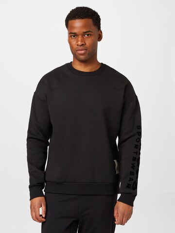 melns ADIDAS SPORTSWEAR Sportiska tipa džemperis 'Lounge Fleece': no priekšpuses