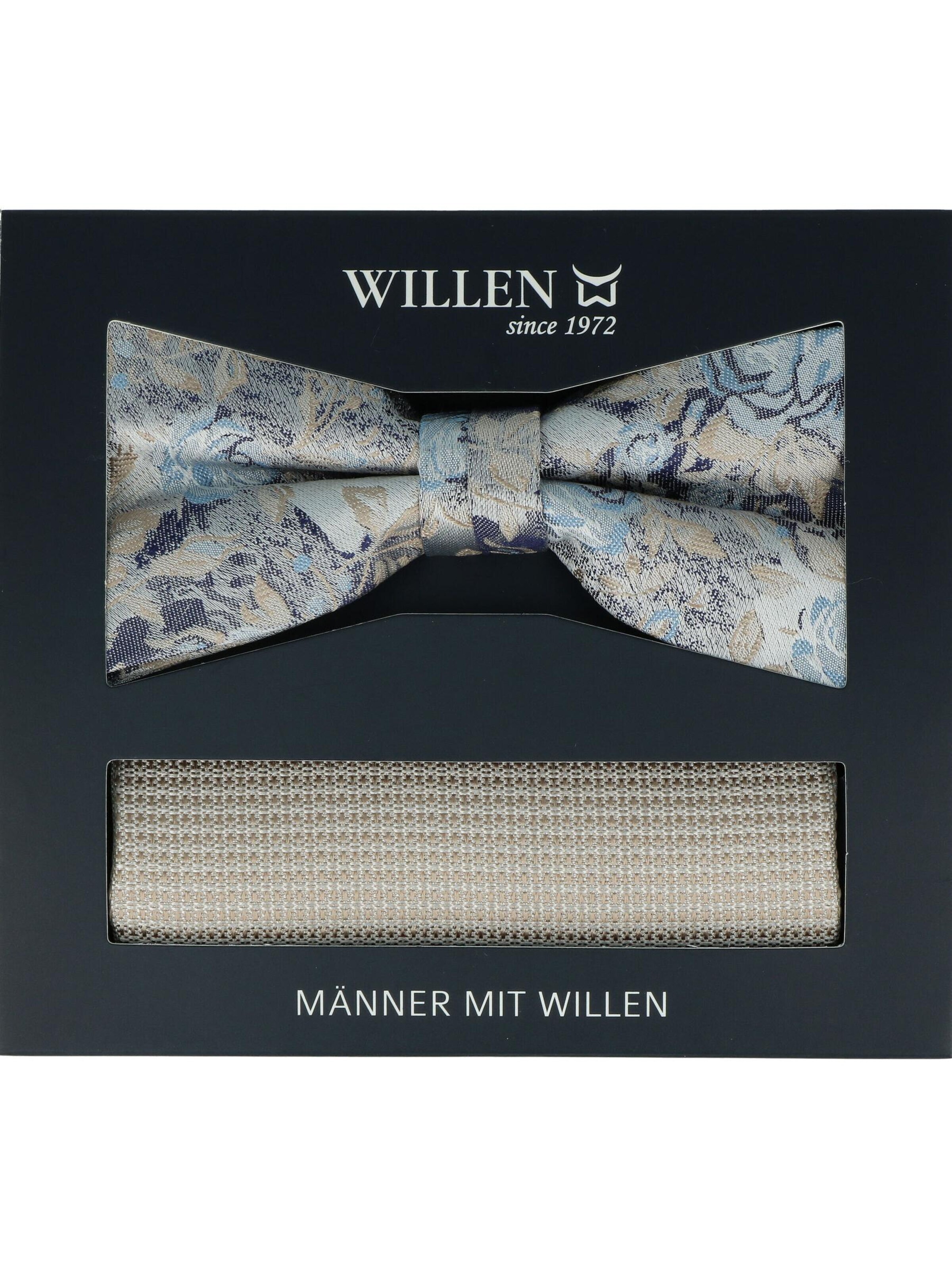 WILLEN Bow Tie 'Set Floral/ Uni' in Beige