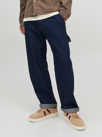 JACK & JONES - Loosefit Calças de ganga cargo 'Eddie' em azul: frente