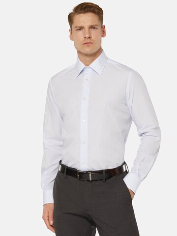 Coupe regular Chemise business Boggi Milano en bleu : devant