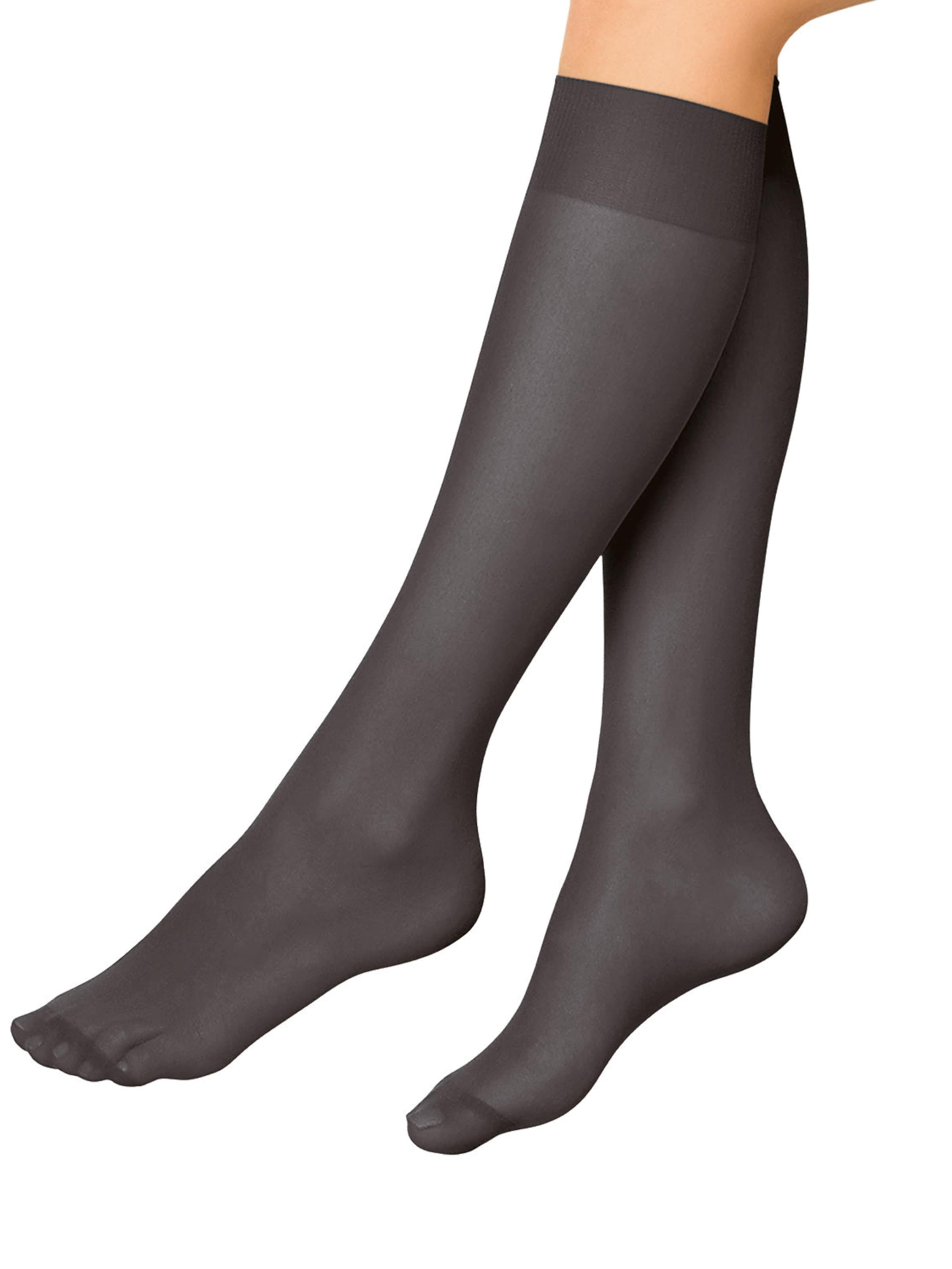 Chaussettes montantes ' 30 DEN ' Nur Die en gris : devant