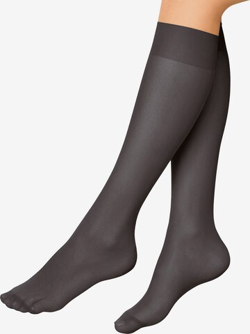 Chaussettes montantes ' 30 DEN ' Nur Die en gris : devant