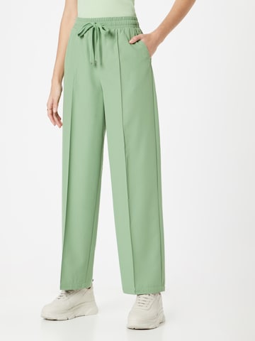 Wide leg Pantaloni con piega frontale di UNITED COLORS OF BENETTON in verde: frontale