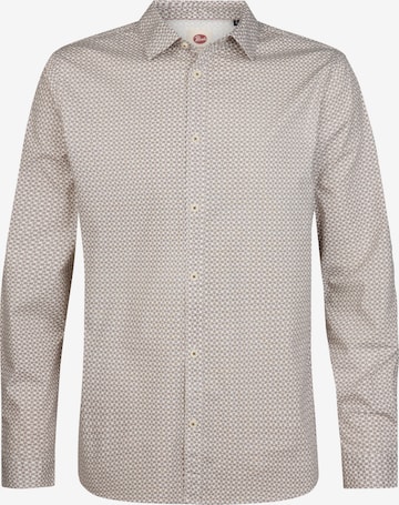 Coupe slim Chemise Petrol Industries en marron : devant