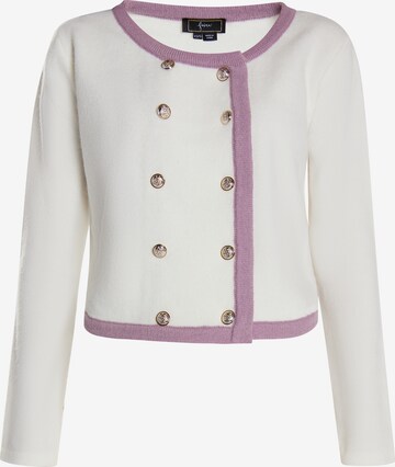 faina Knit Cardigan in White: front