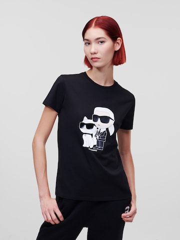 T-shirt 'Ikonik 2.0' Karl Lagerfeld en noir : devant