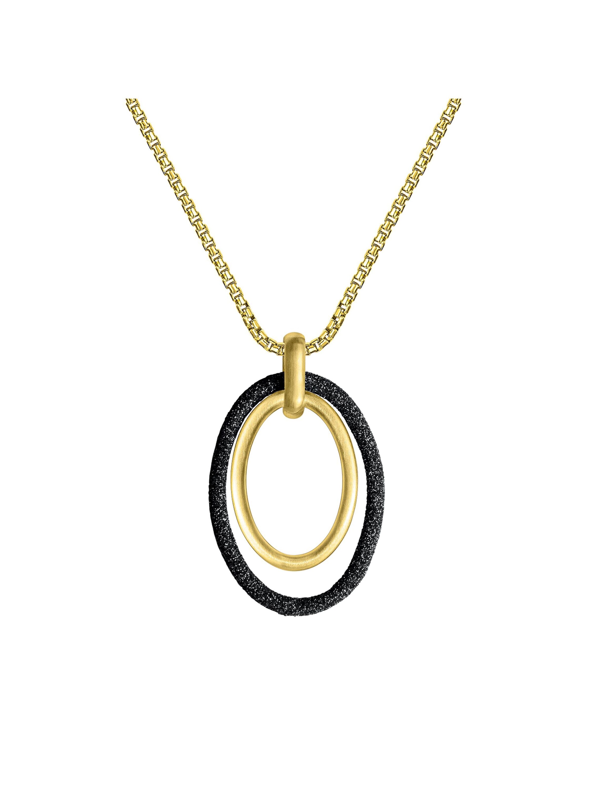 Zeeme Halskette in gold / schwarz, Produktansicht