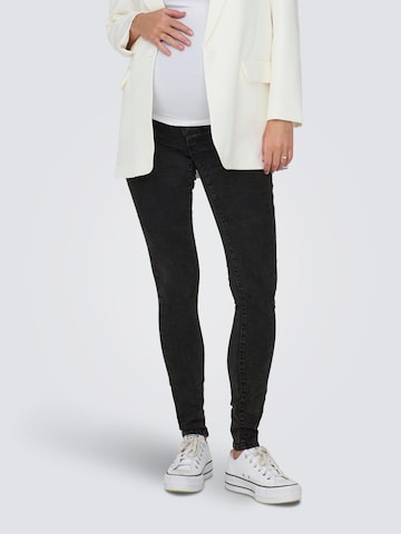 Only Maternity Skinny Jeans 'Rose' in Black: front