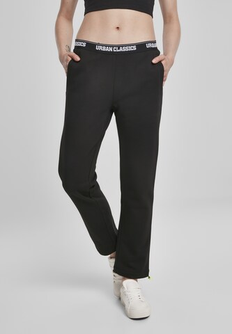 Urban Classics Regular Trousers in Black: front