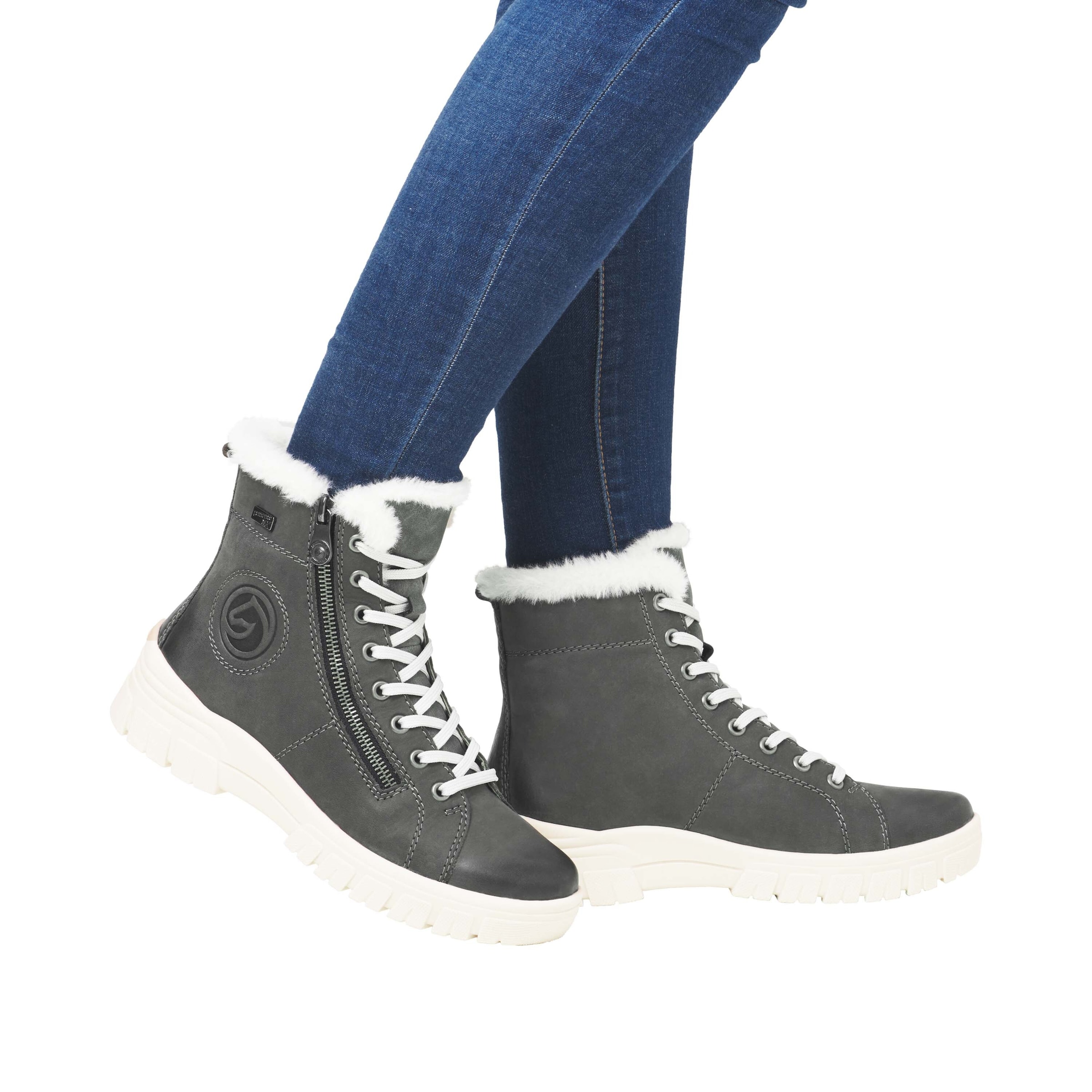 REMONTE Schnürstiefelette in Grau: Vorderseite