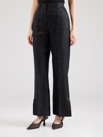 SELECTED FEMME Flared Trousers with creases 'SLFHEMINA' in Black: front