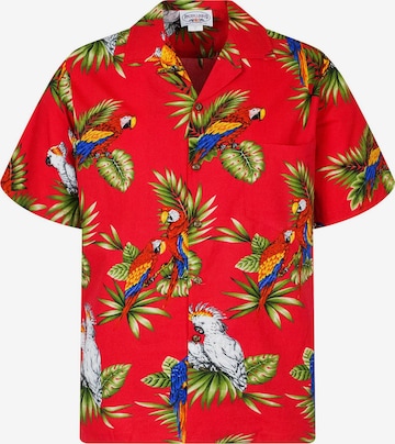 Pacific Legend Button Up Shirt 'Kakadu' in Red: front