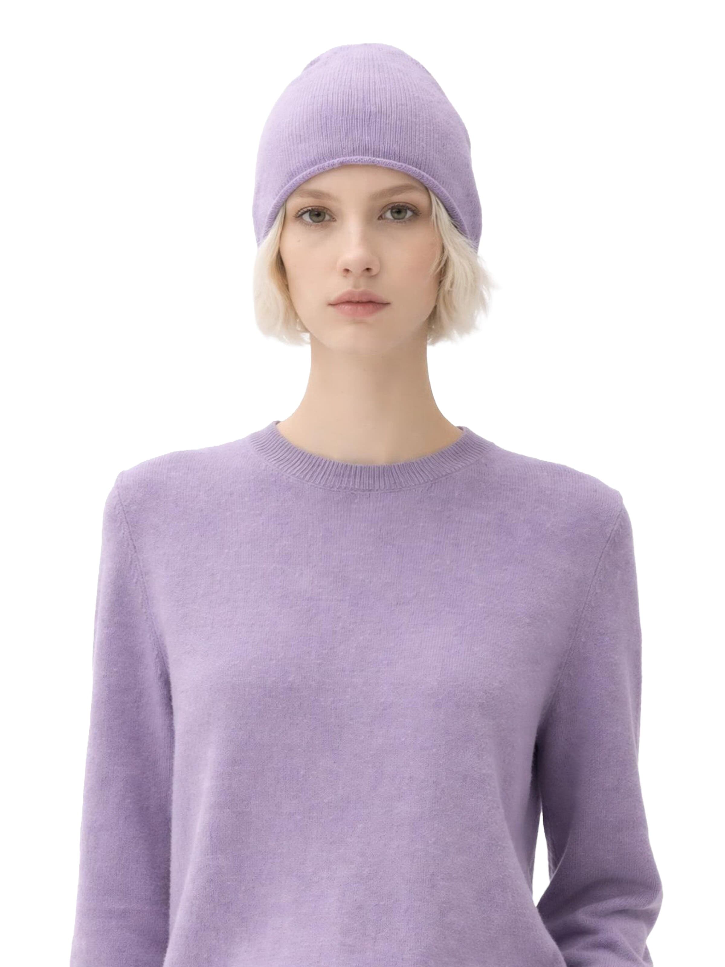 GOBI Cashmere Tröja 'Cashmere Hat & Sweater Set' i lila: framsida