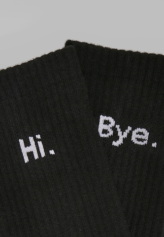 Mister Tee Socks 'HI - Bye' in Black