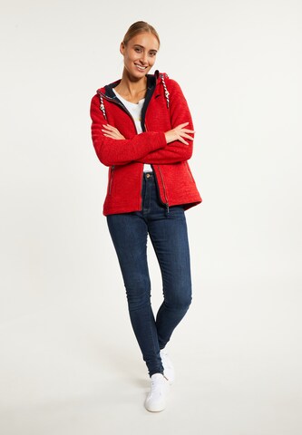 Schmuddelwedda Fleece jas in Rood