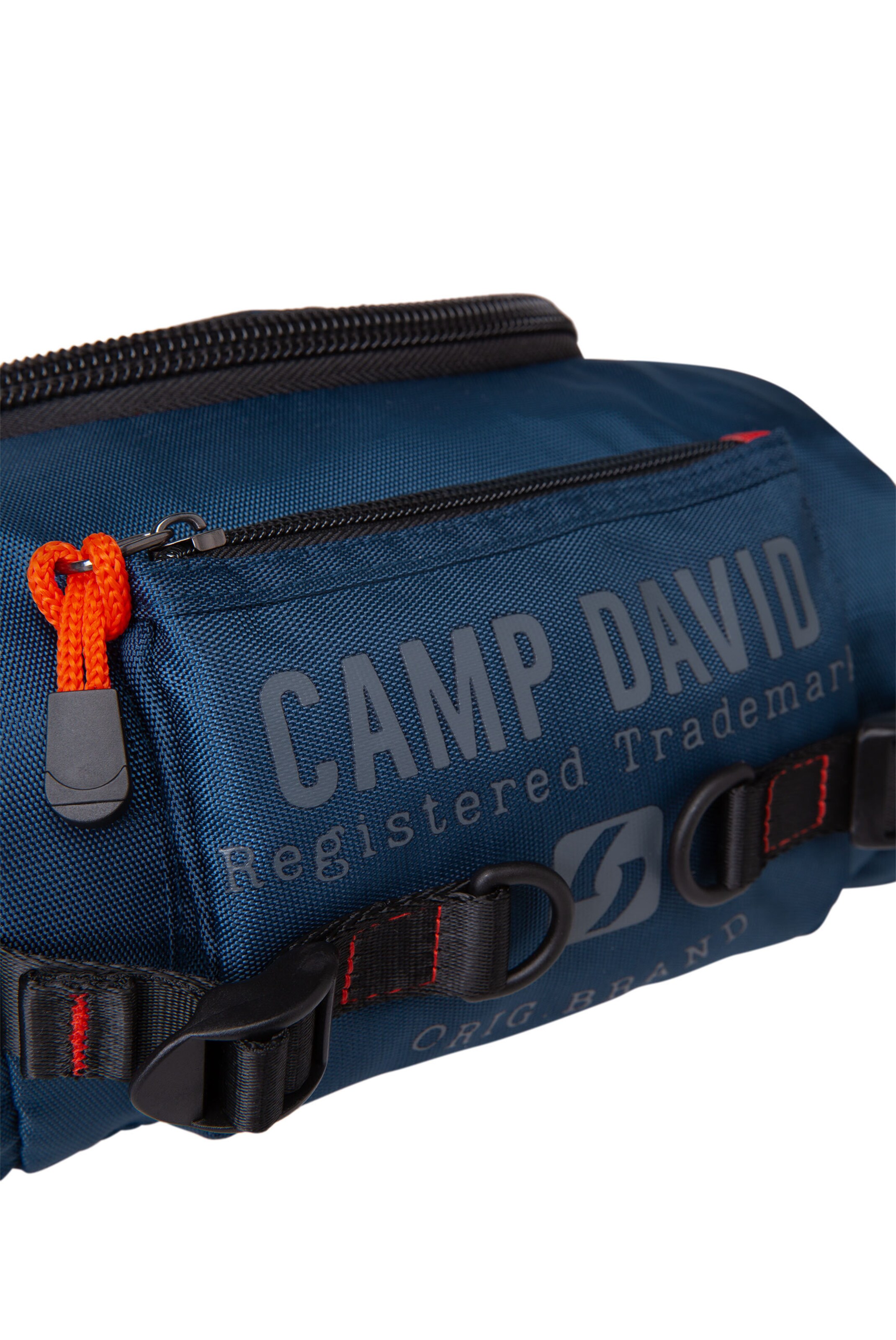 CAMP DAVID Crossbody Bag mit Label Prints in Blau