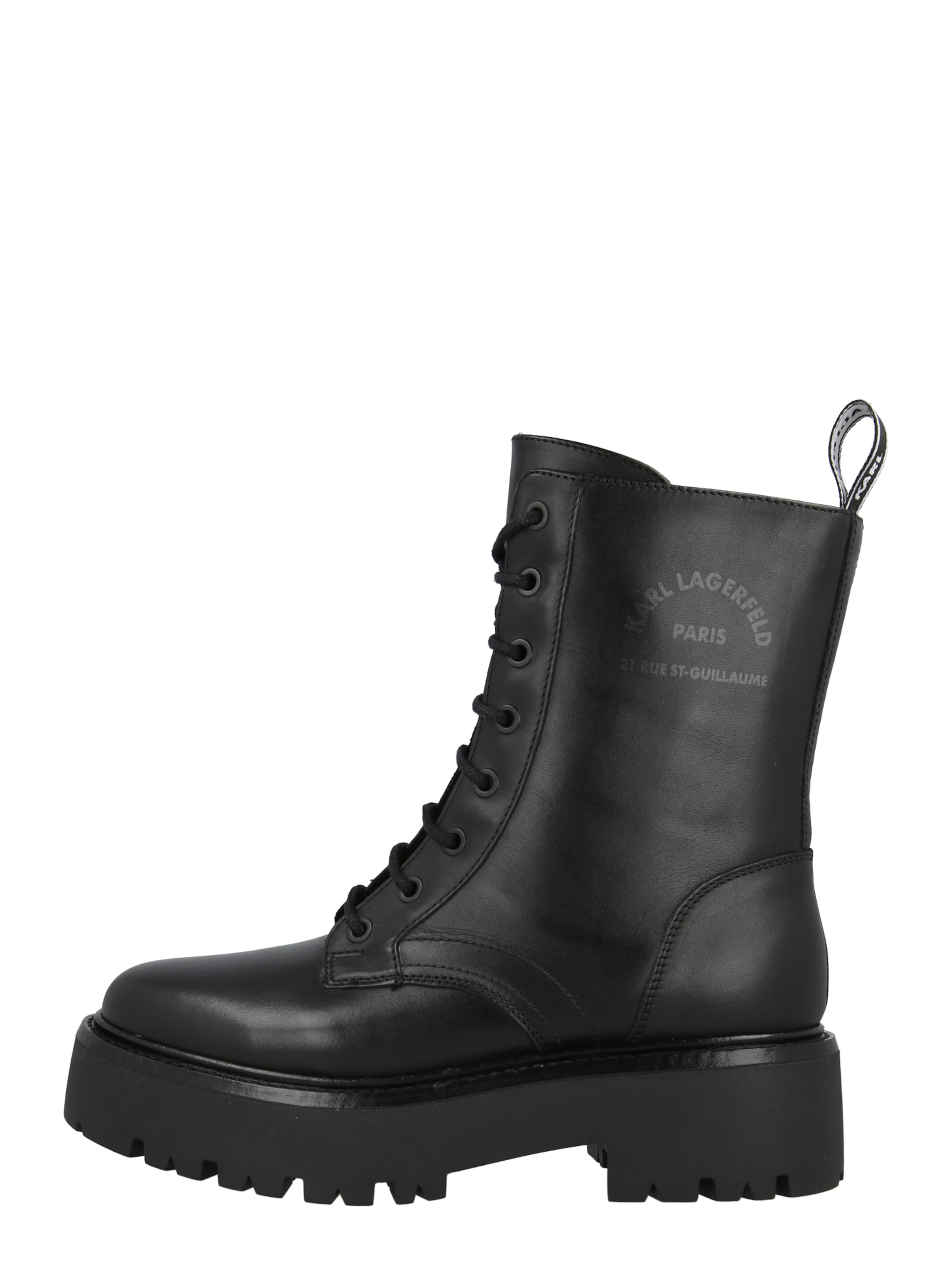 Karl Lagerfeld Ботинки на шнуровке 'BURLY BIKER' в Черный