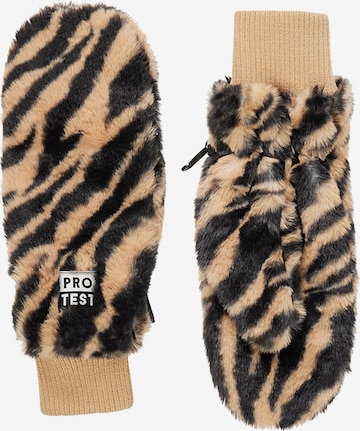 PROTEST Athletic Gloves 'PRTMarcy' in Brown: front