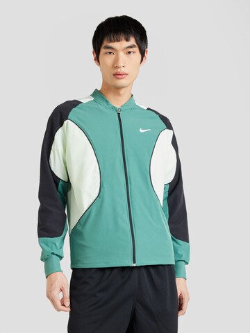 NIKE Sports sweat jacket in Green: front