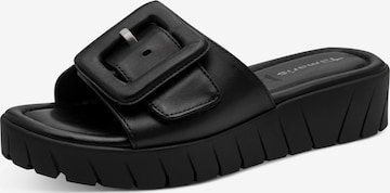 Saboți de la Tamaris pe negru: față