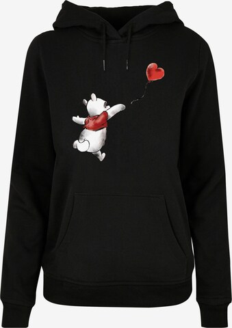 Sweat-shirt 'Winnie The Pooh Winnie & Balloon' F4NT4STIC en noir : devant