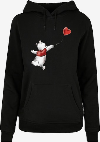 Sweat-shirt 'Winnie The Pooh Winnie & Balloon' F4NT4STIC en noir : devant